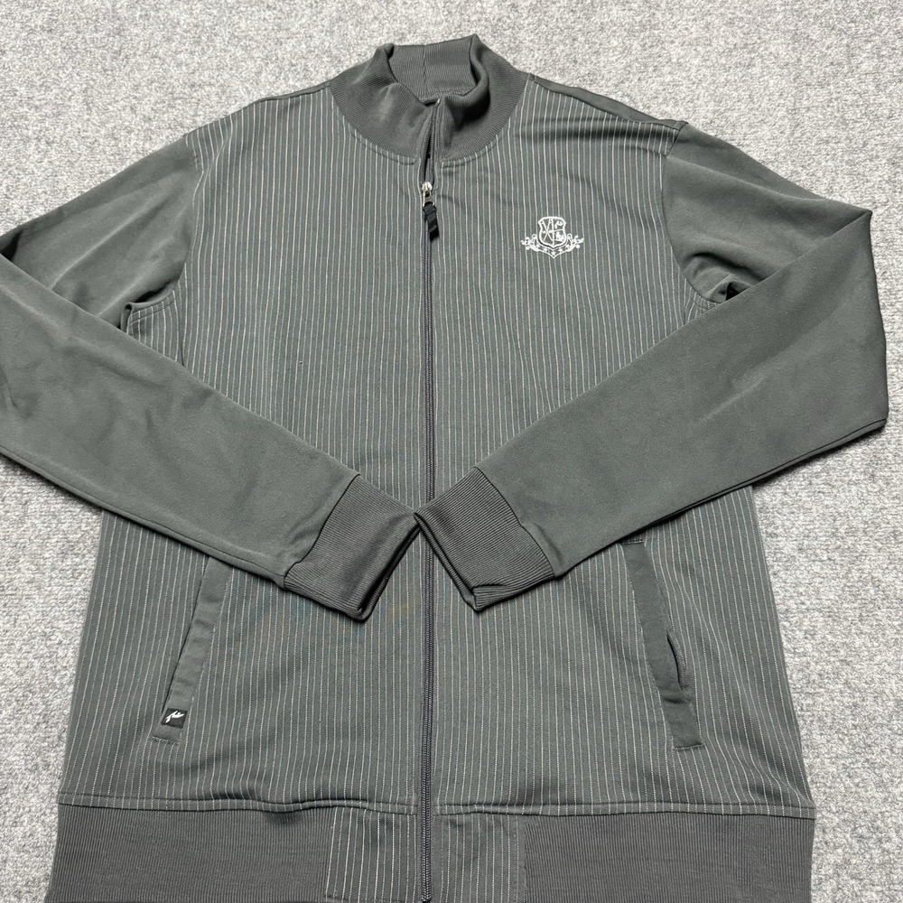 Rusty Surfboards Jacket Mens XL Gray Full Zip Lightweight 90s VTG Track Jacket